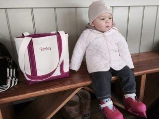 Tenley Jane Jones with her skate bag at the New Canaan Winter Club in Connecticut 